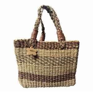 ESpirit Woven Tan and Brown Tote Bag.